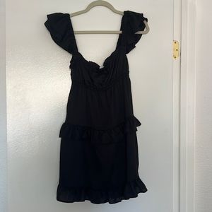 Shop Weworewhat black ruffle dress sz Small mini